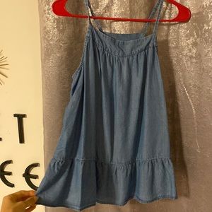 Denim flare tank top